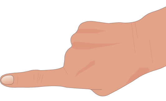 Finger extending to touch something